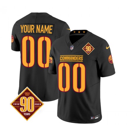 Men's Washington Commanders Active Player Custom Black 2023 F.U.S.E. 90th Anniversary Vapor Limited Stitched Football Jersey Men's Washington Commanders Active Player Custom Black 2023 F.U.S.E. 90th Anniversary Vapor Limited Stitched Football Jersey