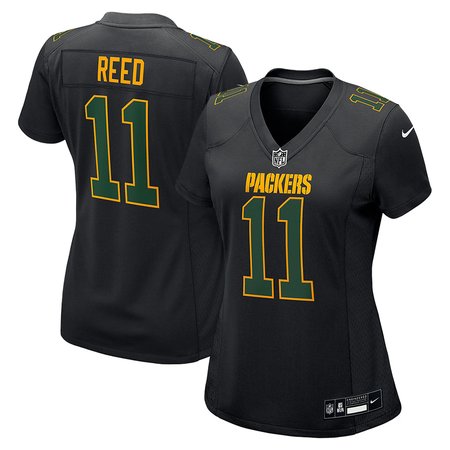 Women's Green Bay Packers #11 Jayden Reed Nike Carbon Black Fashion Game Jersey
