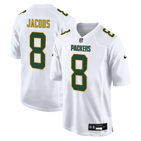 Youth Green Bay Packers #8 Josh Jacobs Nike Tundra White Fashion Game Jersey