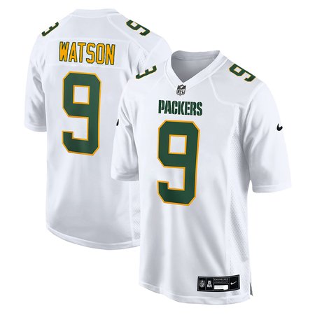 Men's Green Bay Packers #9 Christian Watson Nike Tundra White Fashion Game Jersey